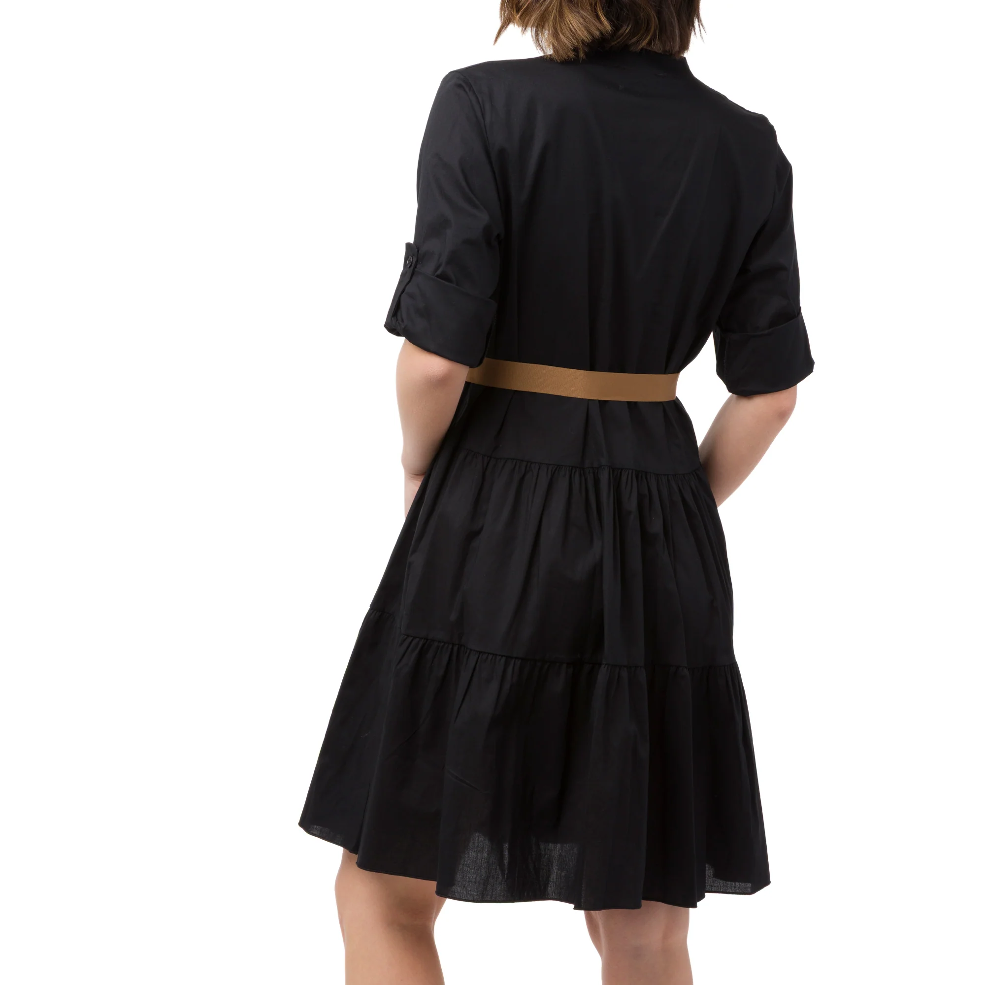 Abito da Donna Nero con cintura marrone Swish Jeans - Image 2