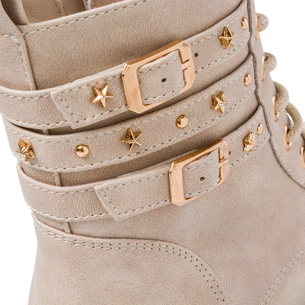 Anfibi beige da Bambina e Ragazza con fibbie e stelle Dieci Baci - Image 6