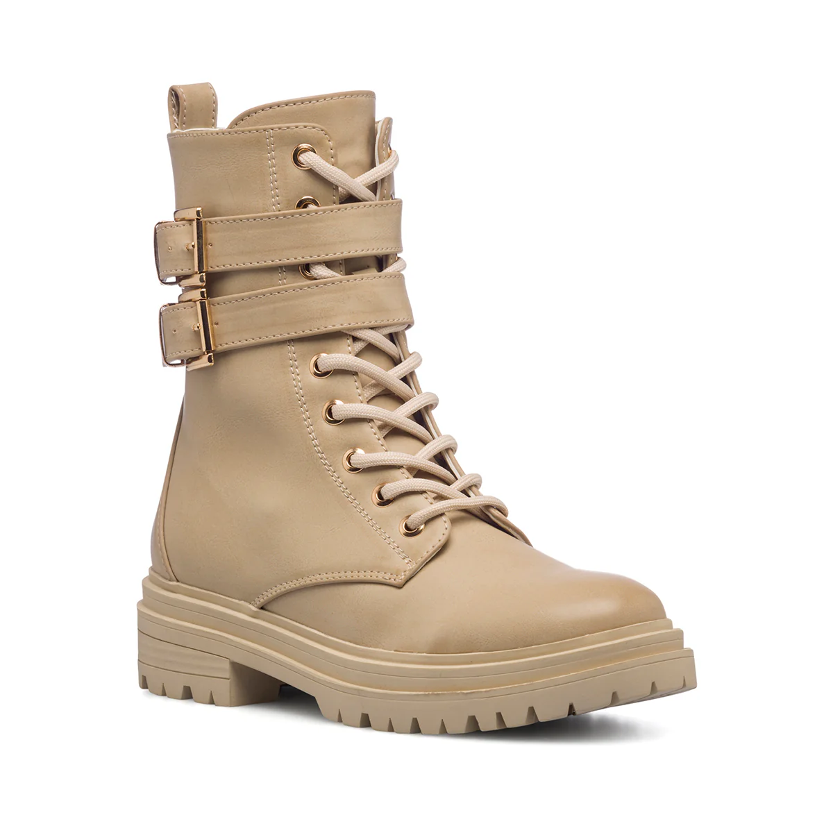 Anfibi beige da donna con cinturini Lora Ferres - Image 2