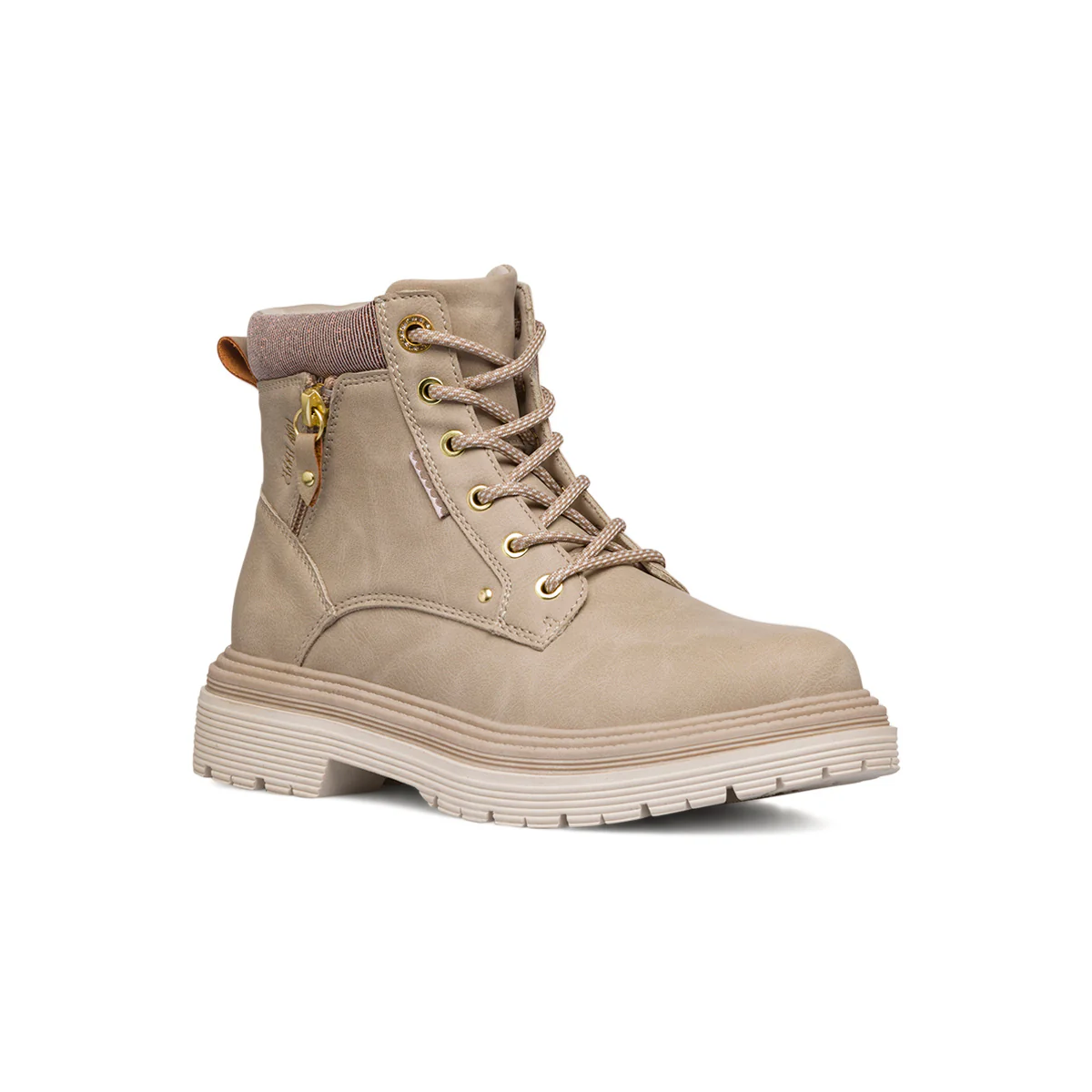 Anfibi beige da Donna con zip laterale Lora Ferres - Image 2