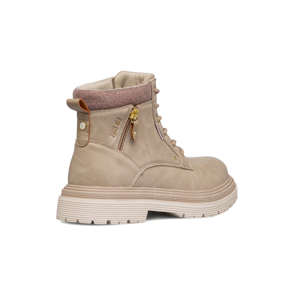 Anfibi beige da Donna con zip laterale Lora Ferres - Image 3