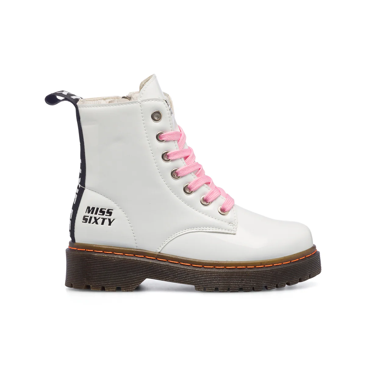 Anfibi bianchi da bambina con logo laterale Miss Sixty