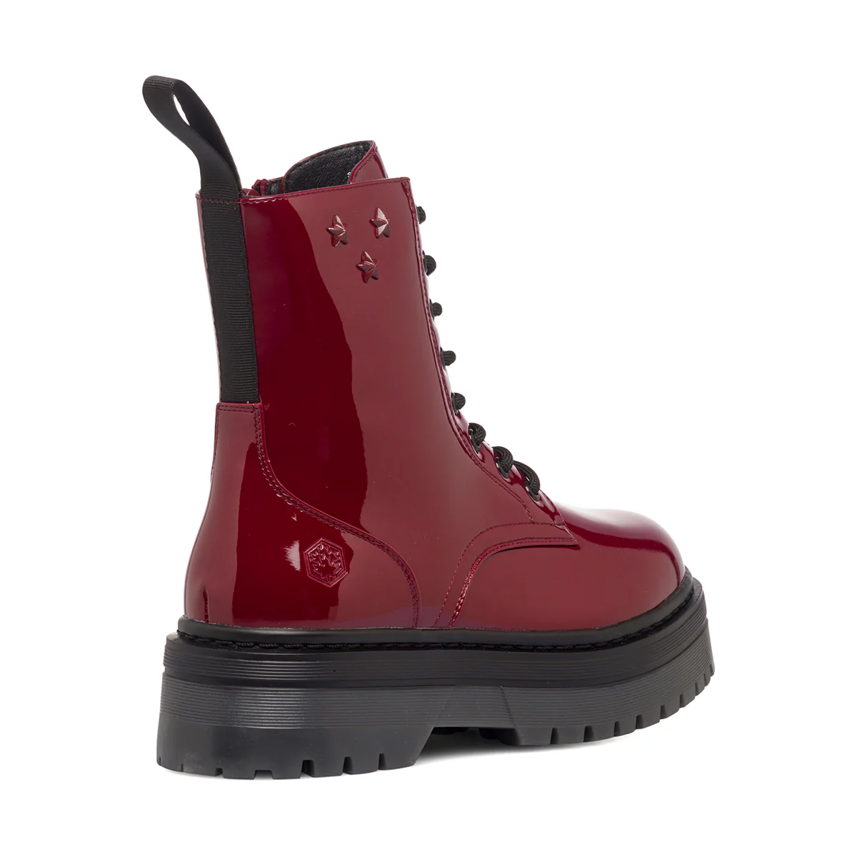 Anfibi bordeaux da donna effetto vernice Lumberjack Elyse - Image 3