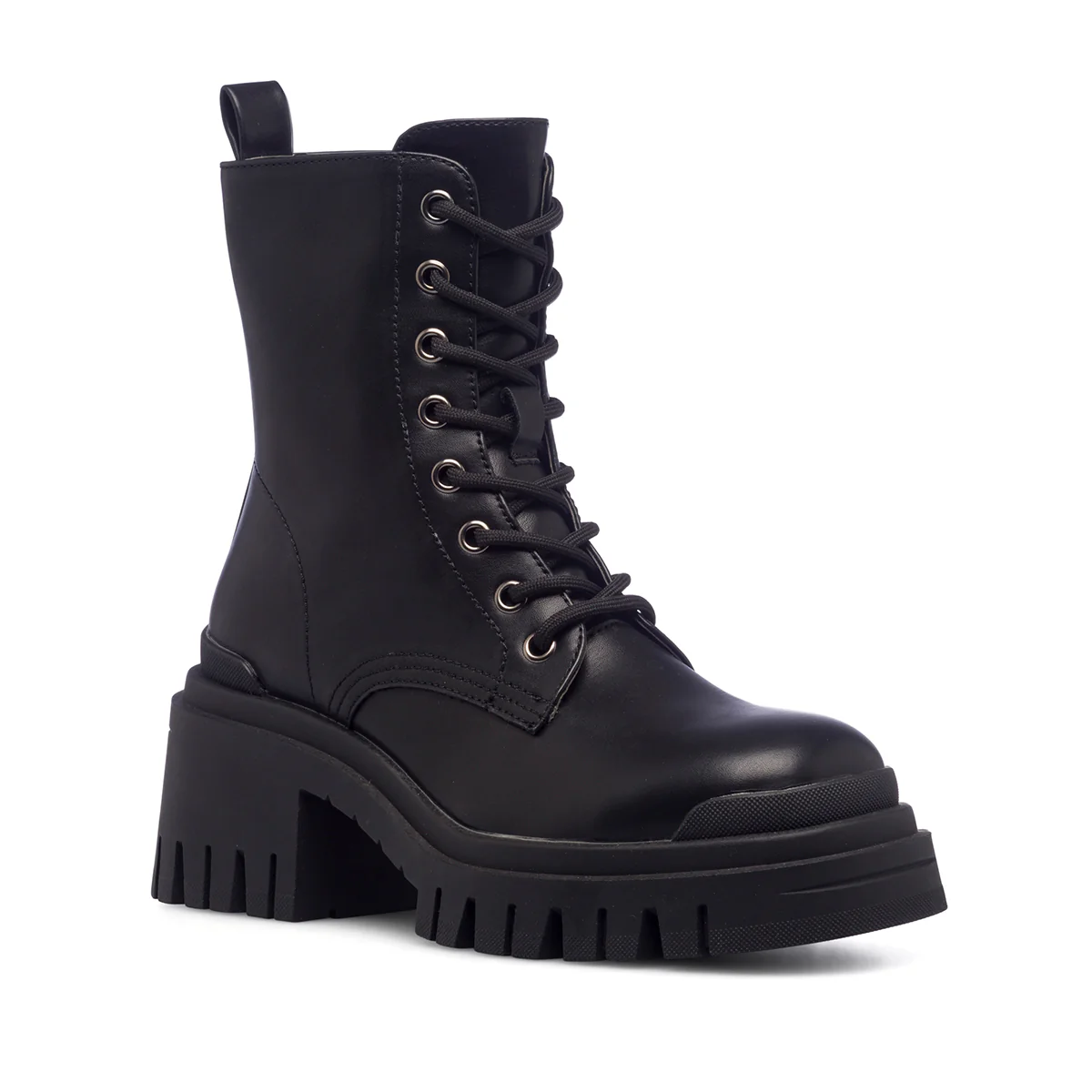 Anfibi chunky neri da donna con tacco 6 cm Lora Ferres - Image 2