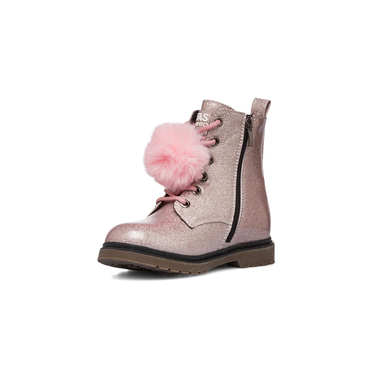 Anfibi da bambina Le scarpe di Alice rosa con glitter e dettaglio fenicottero - Image 4