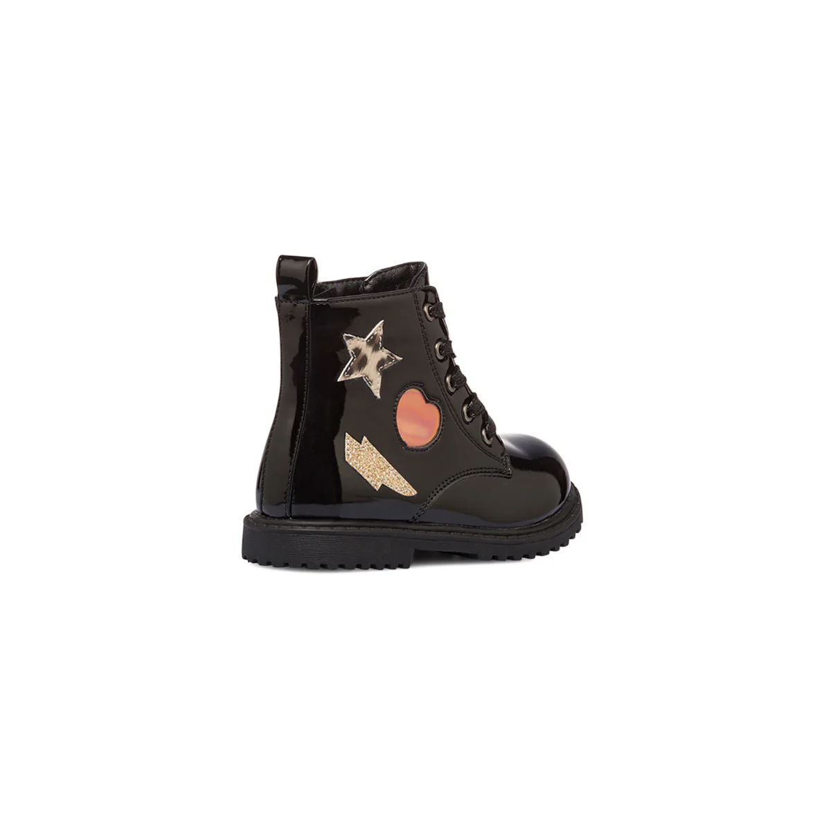 Anfibi da bambina neri effetto vernice Le Scarpe di Alice - Image 3