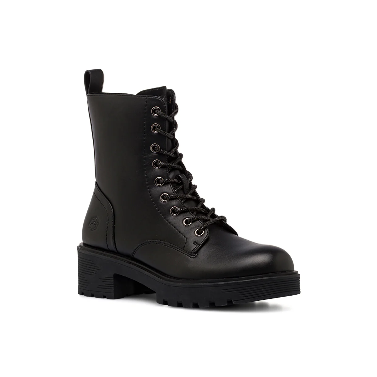 Anfibi da donna neri Lumberjack con lacci glitter e zip laterale - Image 2