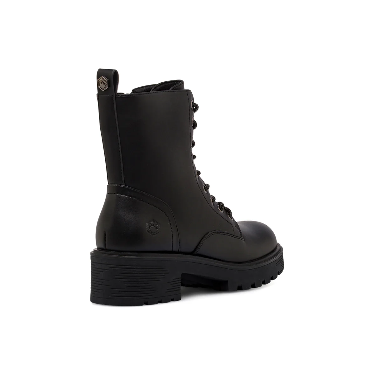 Anfibi da donna neri Lumberjack con lacci glitter e zip laterale - Image 3