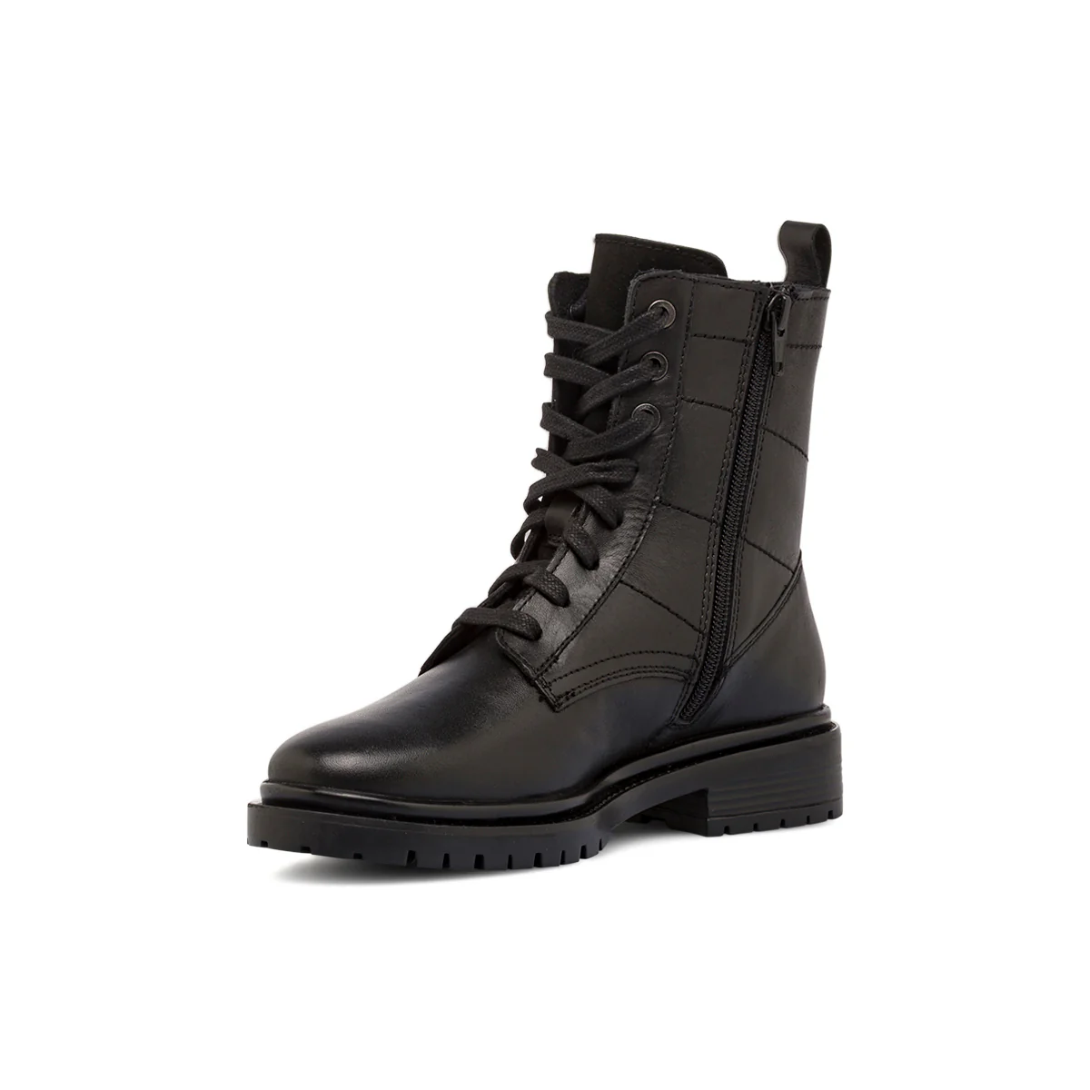 Anfibi da donna neri Primopiano in Pelle con zip e suola chunky - Image 4