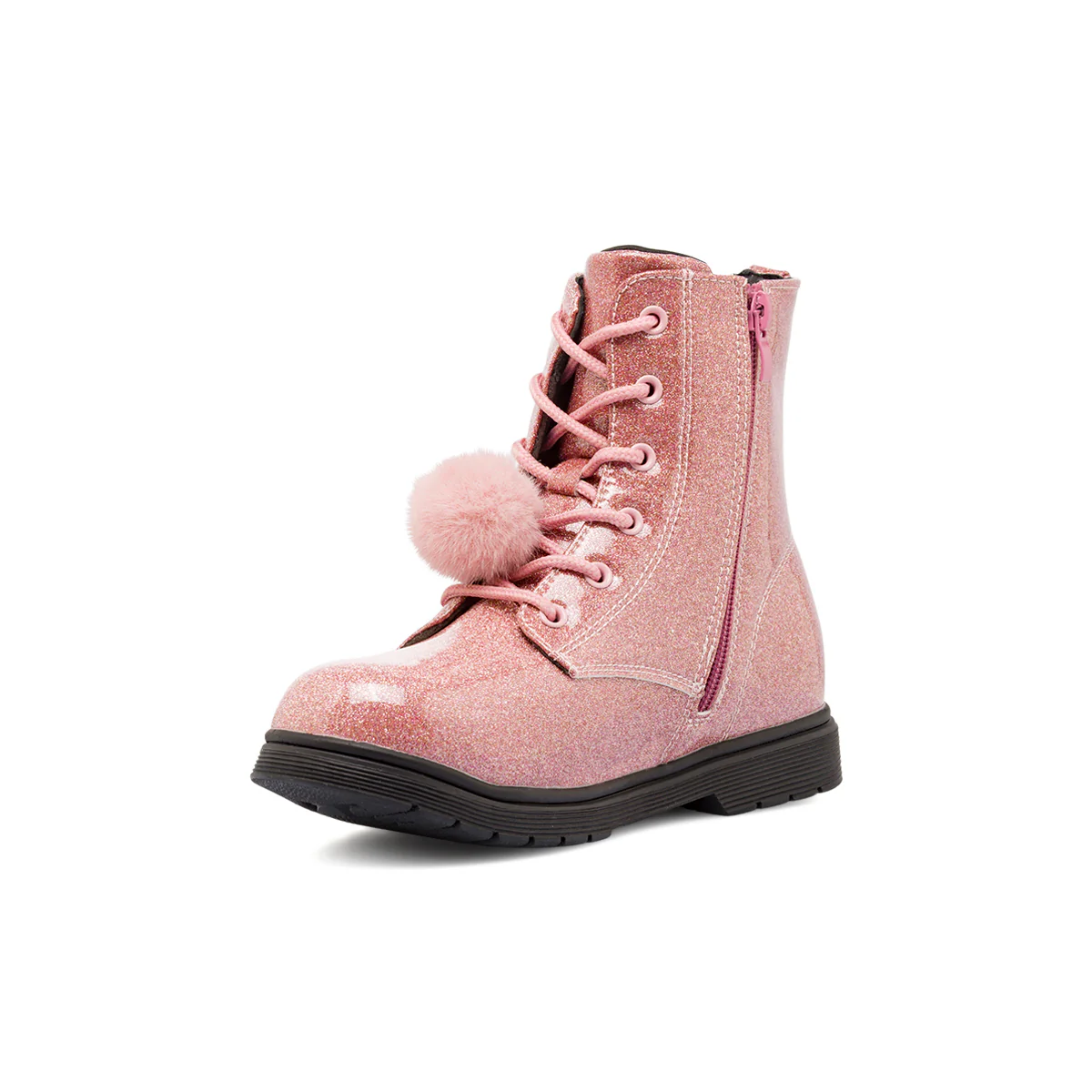 Anfibi da Ragazza Dieci Baci rosa glitter con pon pon - Image 4