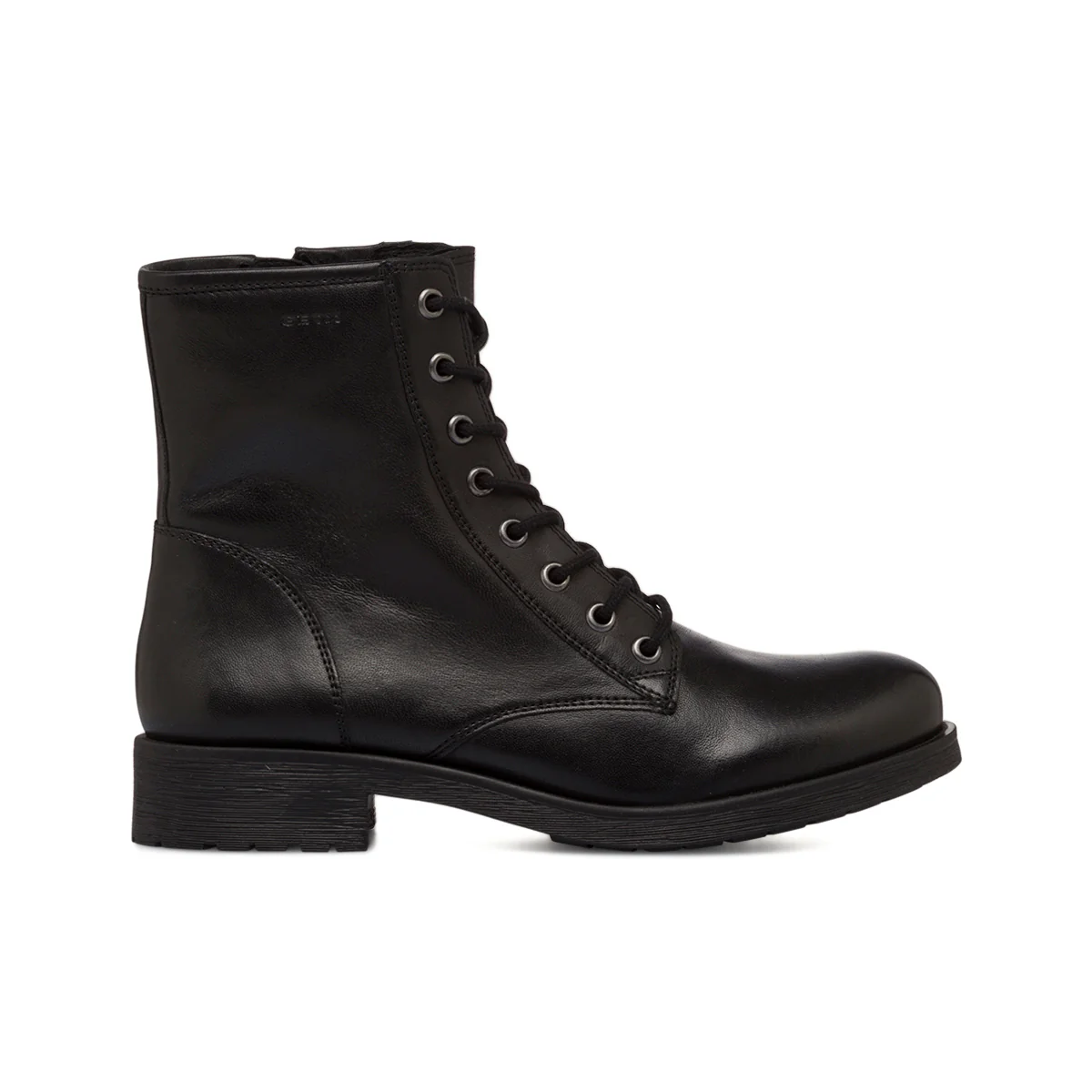 Anfibi in pelle neri da donna con zip Geox Rawelle
