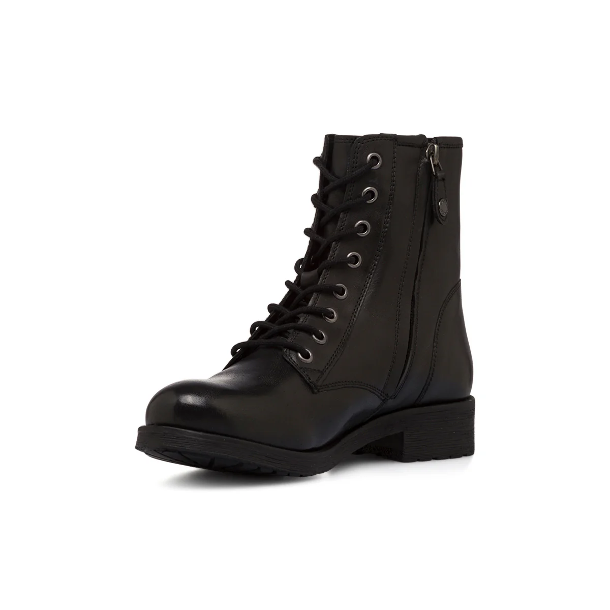 Anfibi in pelle neri da donna con zip Geox Rawelle - Image 4