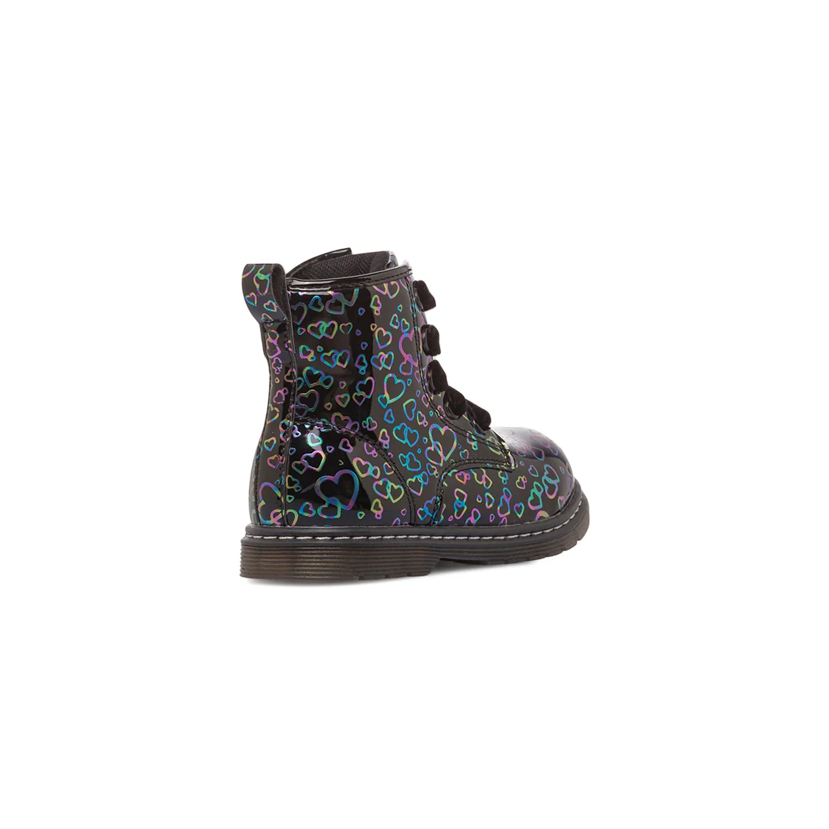 Anfibi neri da Bambina con cuori multicolore Le scarpe di Alice - Image 3