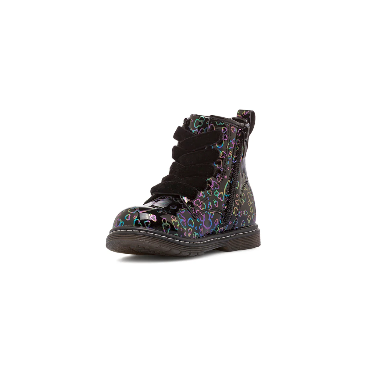 Anfibi neri da Bambina con cuori multicolore Le scarpe di Alice - Image 4