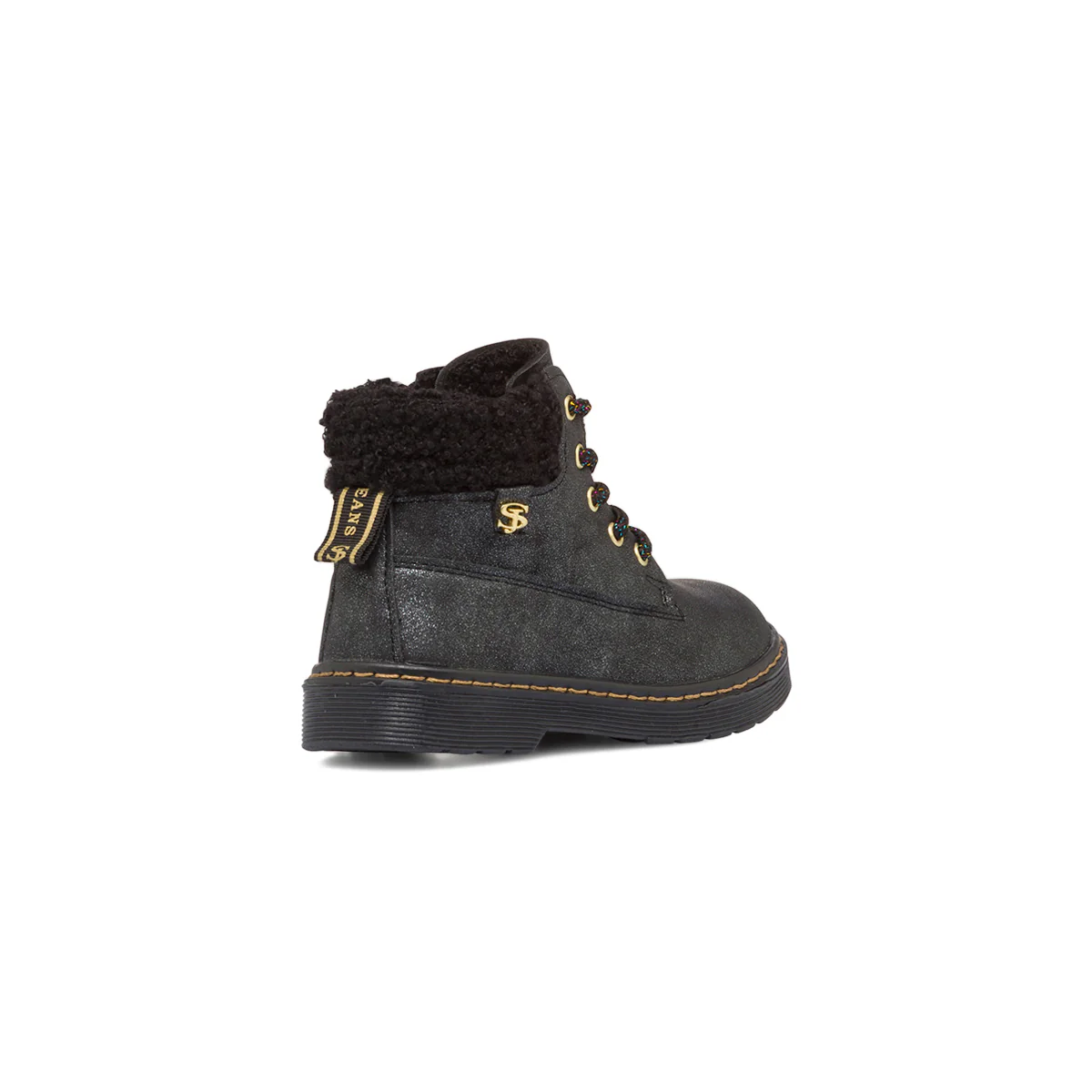 Anfibi neri da bambina con glitter e pelliccia sintetica Swish Jeans - Image 5