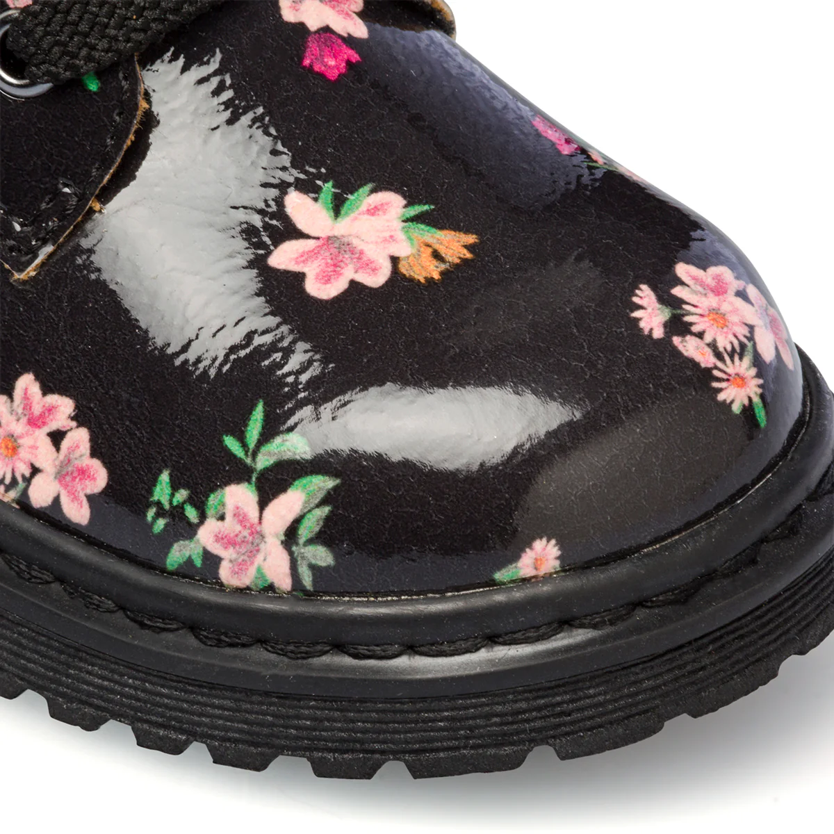 Anfibi neri da bambina con stampa floreale Le scarpe di Alice - Image 7