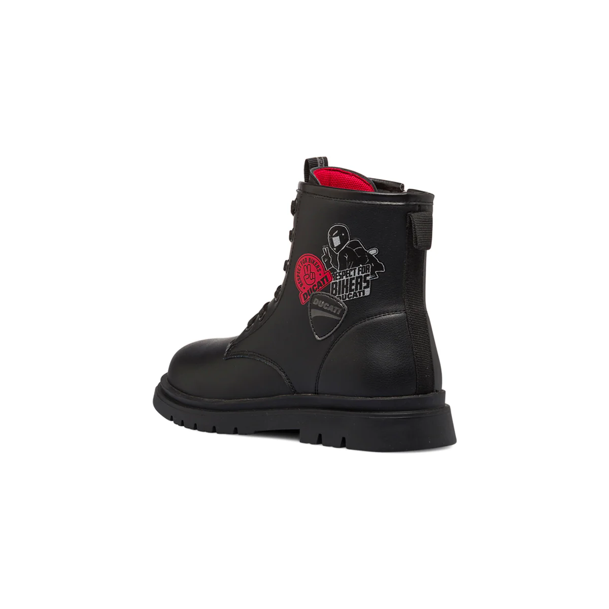 Anfibi neri da bambino con dettagli rossi Ducati Baloo - Image 3