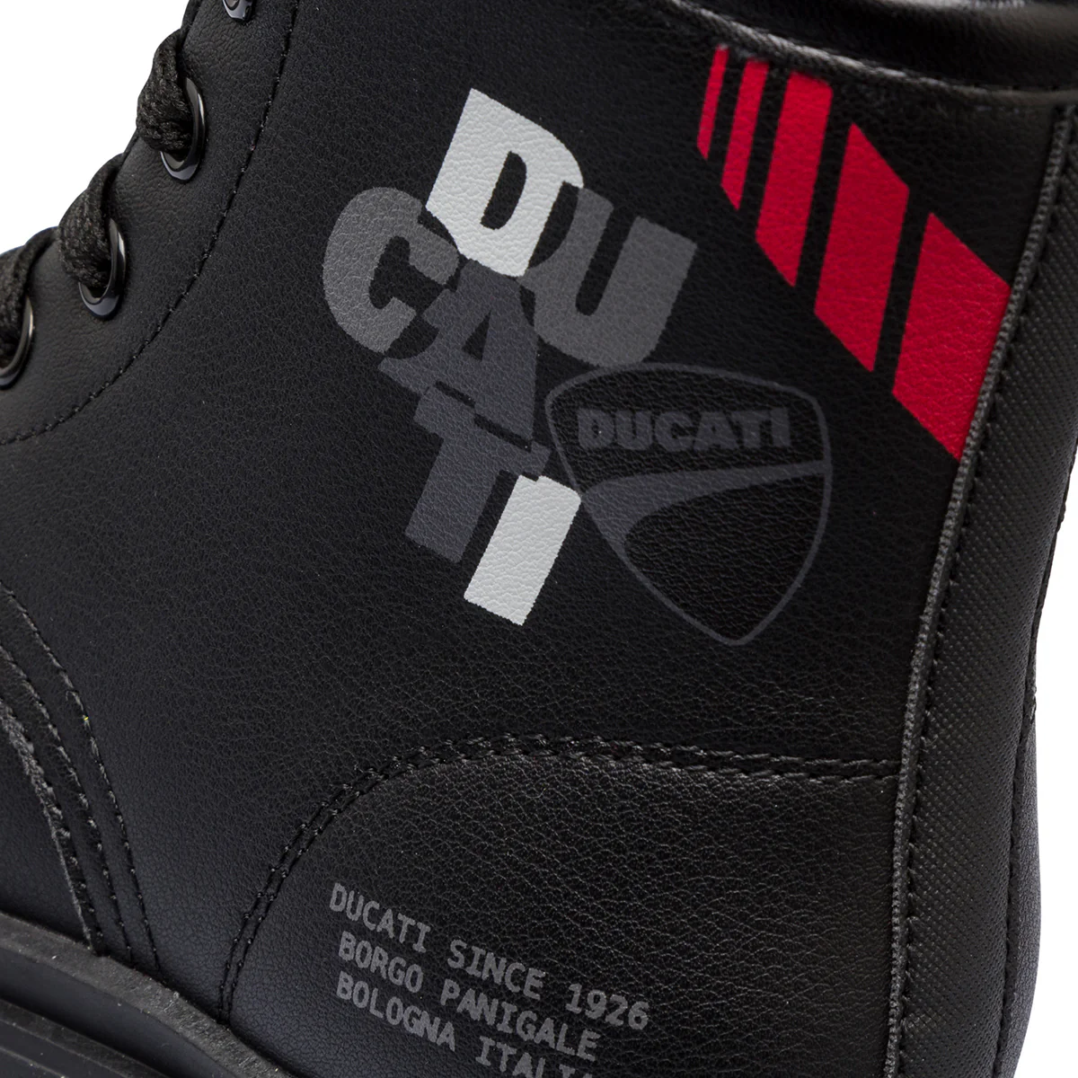 Anfibi neri da bambino con stampe e logo Ducati - Image 6