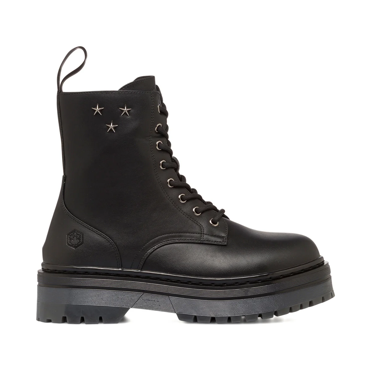 Anfibi neri da donna con suola chunky e zip Lumberjack Elyse