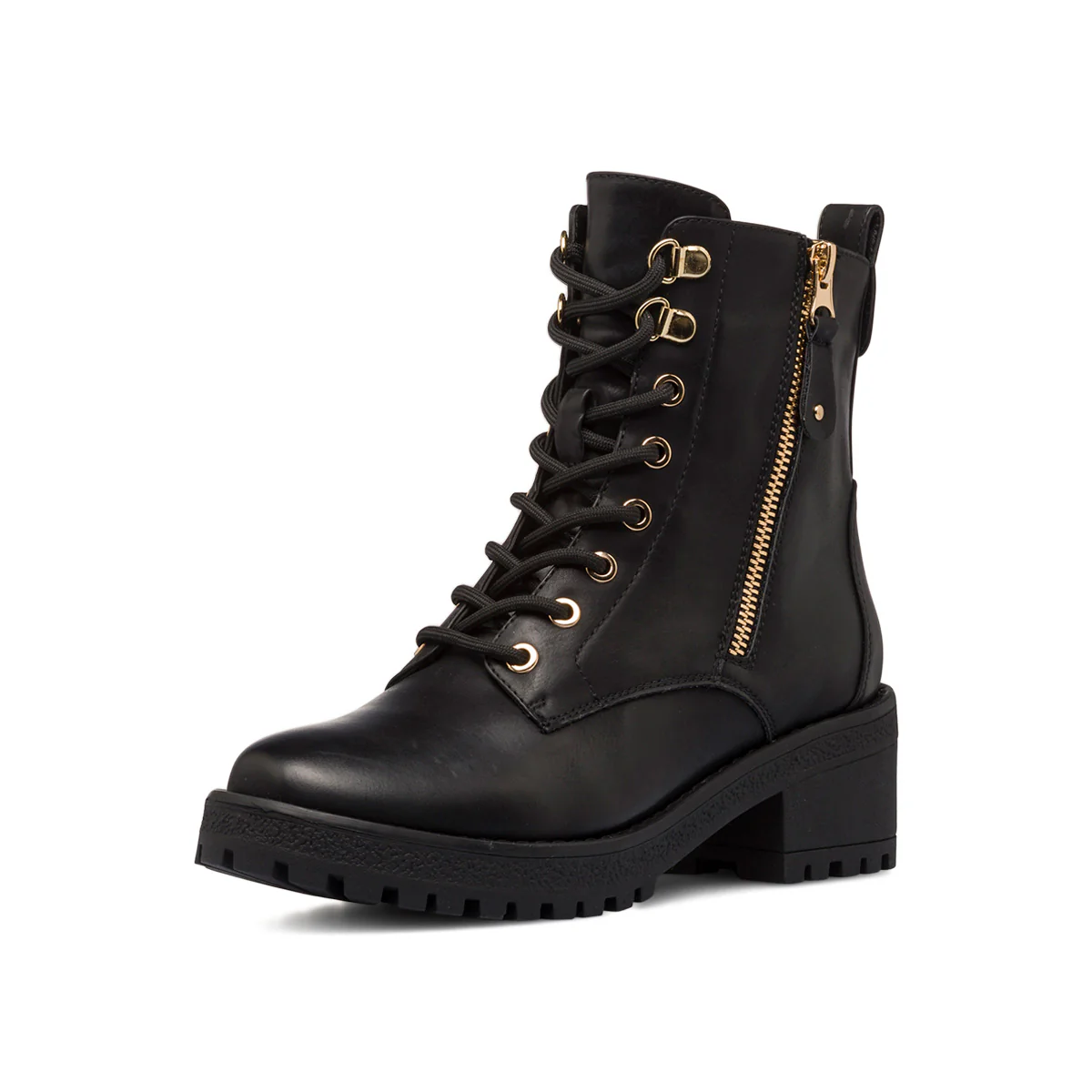 Anfibi neri da donna con tacco 6 cm e doppia zip Lora Ferres - Image 2