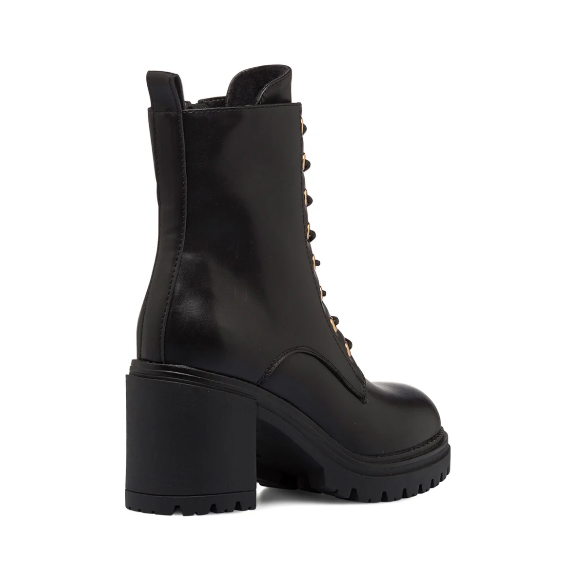 Anfibi neri da donna con tacco 8,5 cm e occhielli dorati Lora Ferres - Image 3