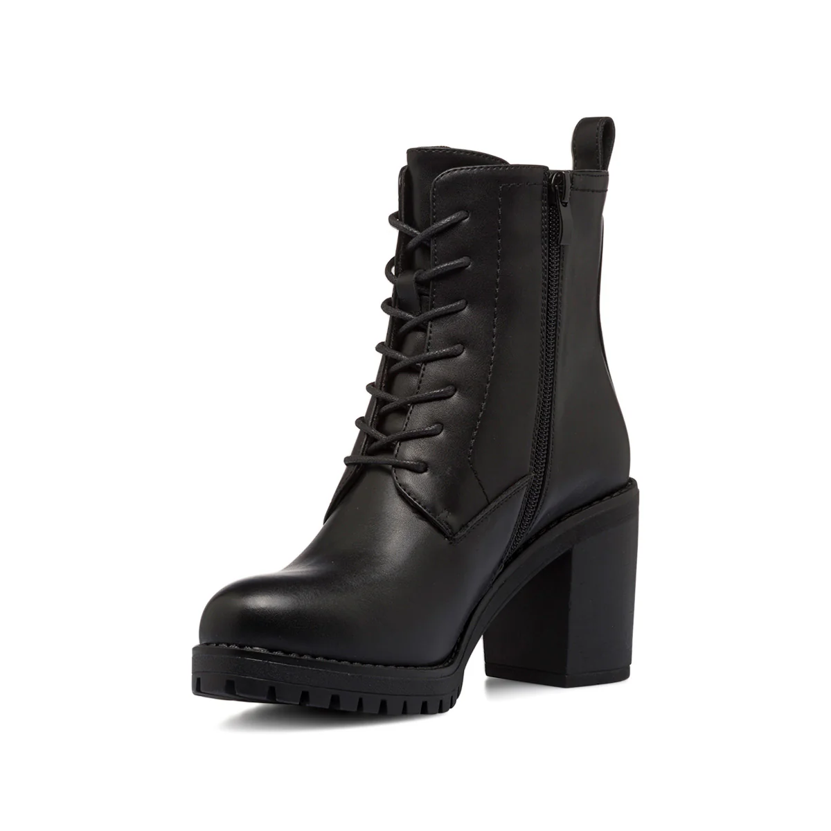 Anfibi neri da donna con tacco 8 cm e zip Lora Ferres - Image 5