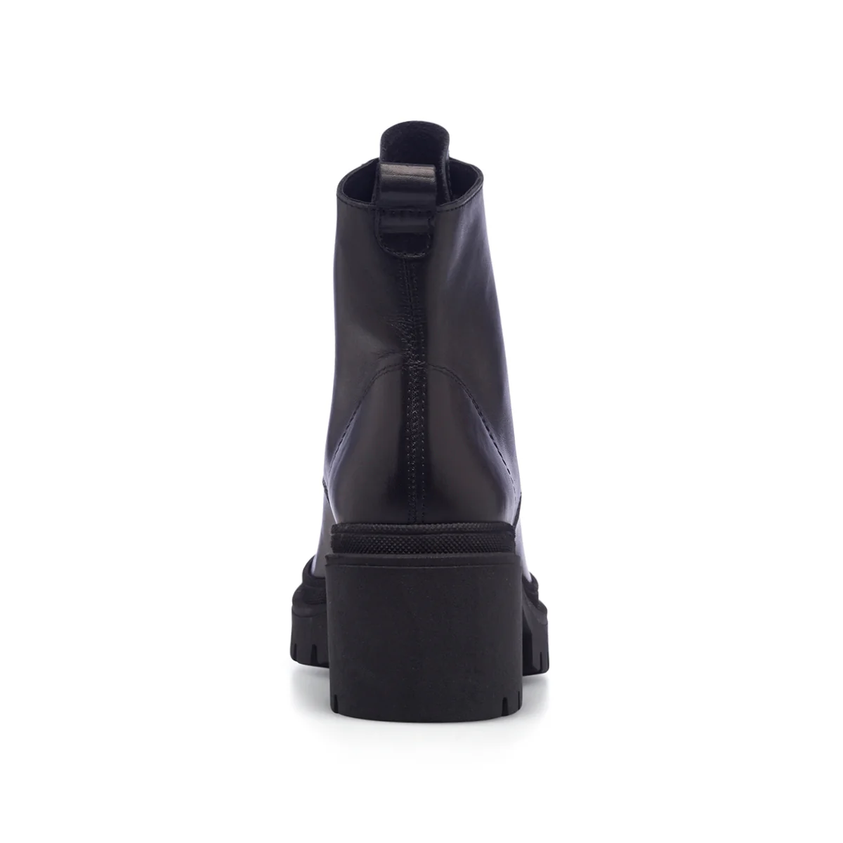 Anfibi neri in pelle da donna con tacco 6 cm Primopiano - Image 4
