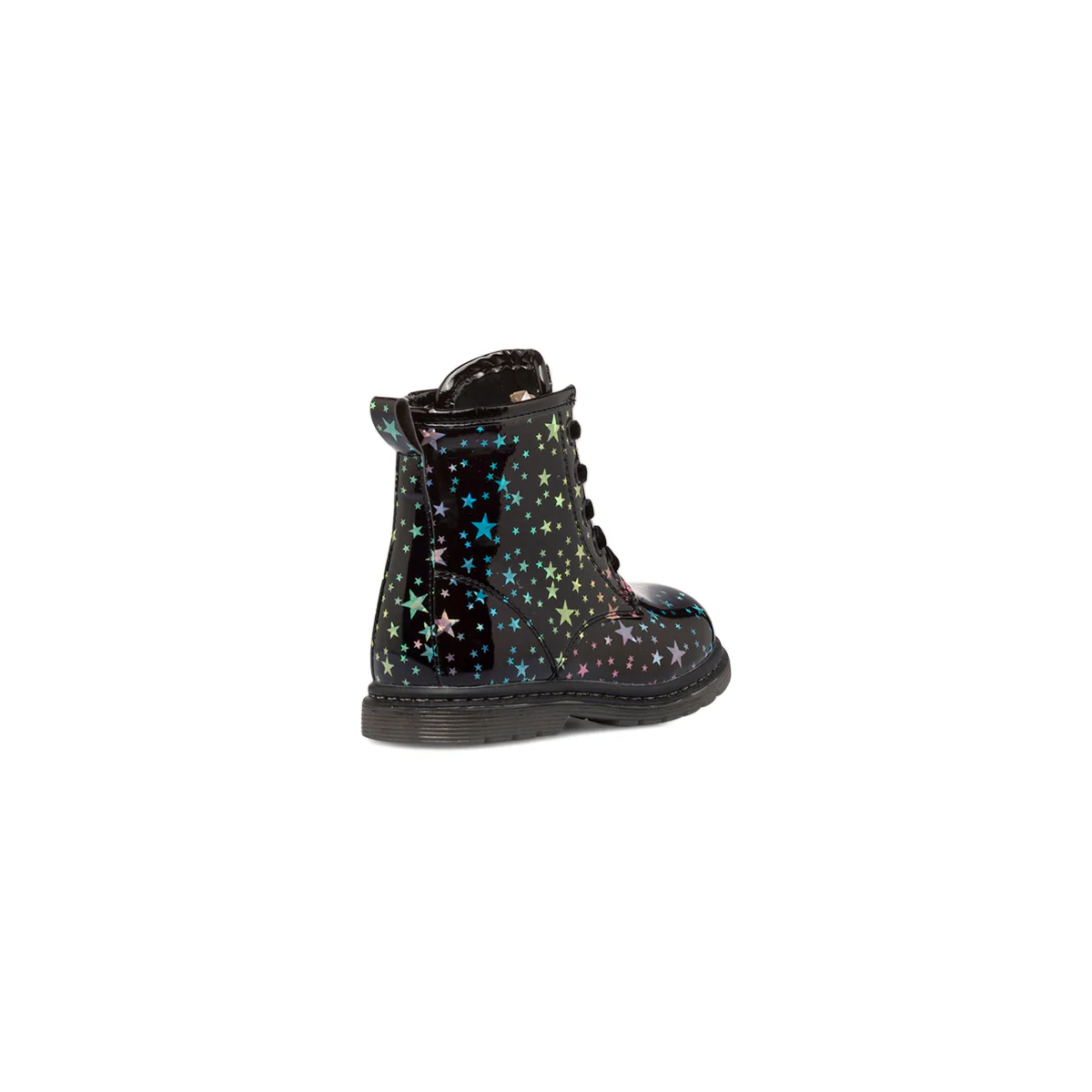 Anfibi neri in vernice da bambina con stelline colorate Le scarpe di Alice - Image 3
