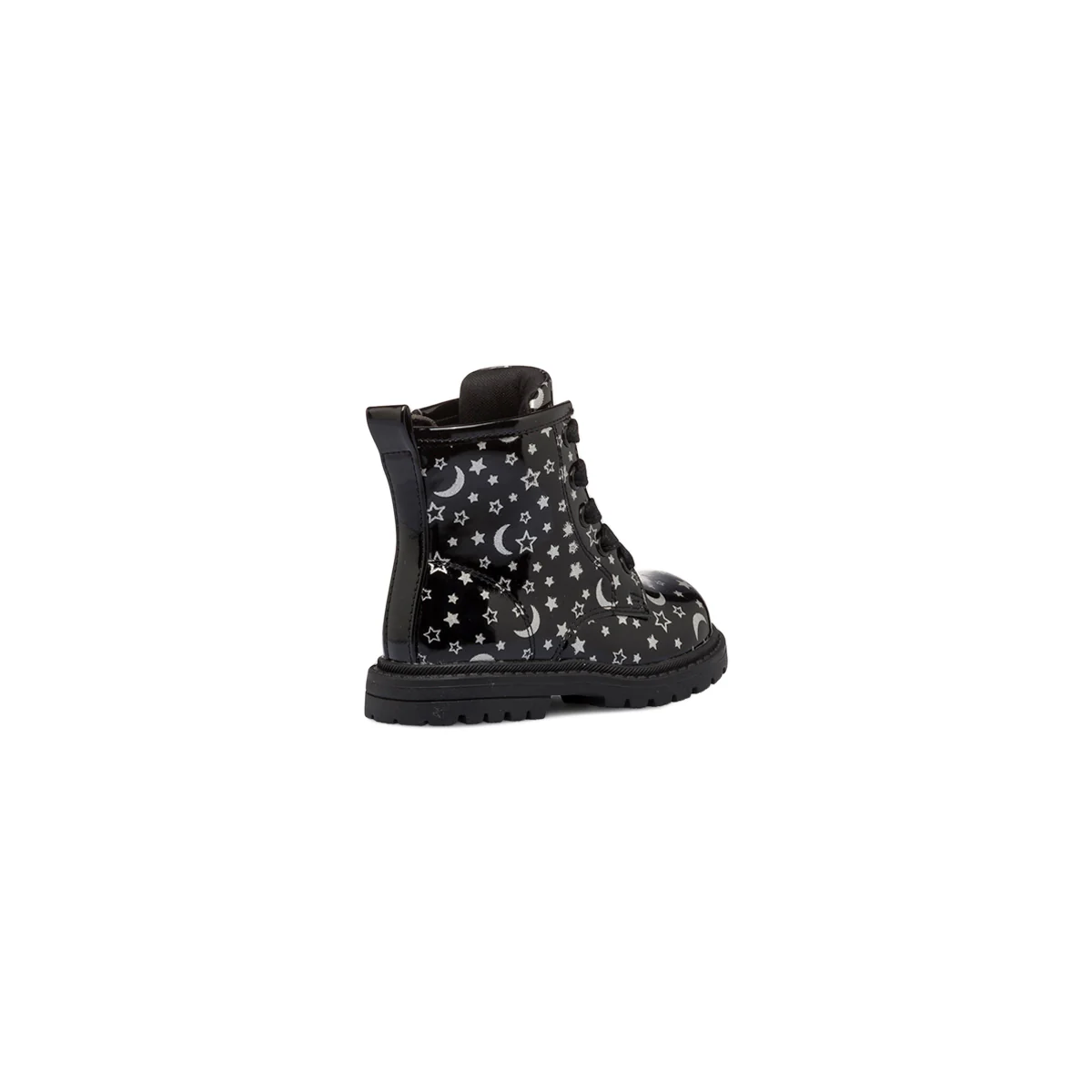 Anfibi neri in vernice da bambina con zip e stelline Le scarpe di Alice - Image 3