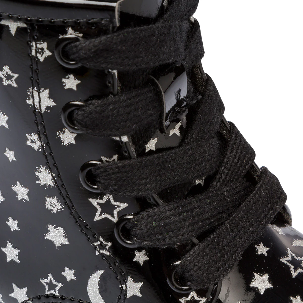 Anfibi neri in vernice da bambina con zip e stelline Le scarpe di Alice - Image 7