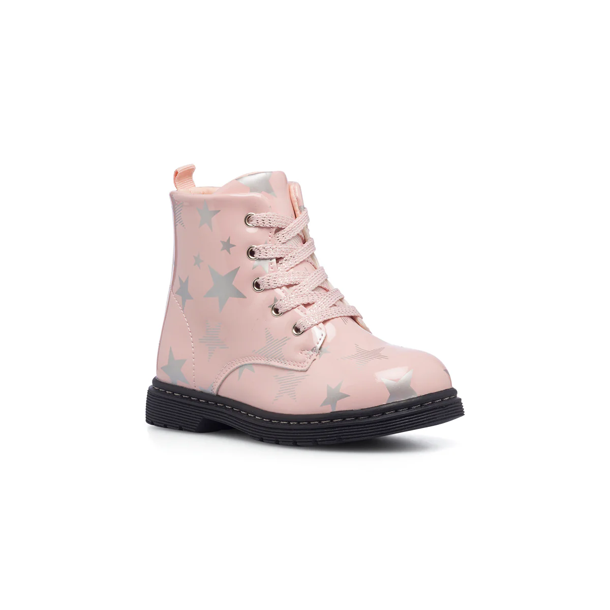 Anfibi rosa effetto vernice da bambina con stelline Le scarpe di Alice - Image 2