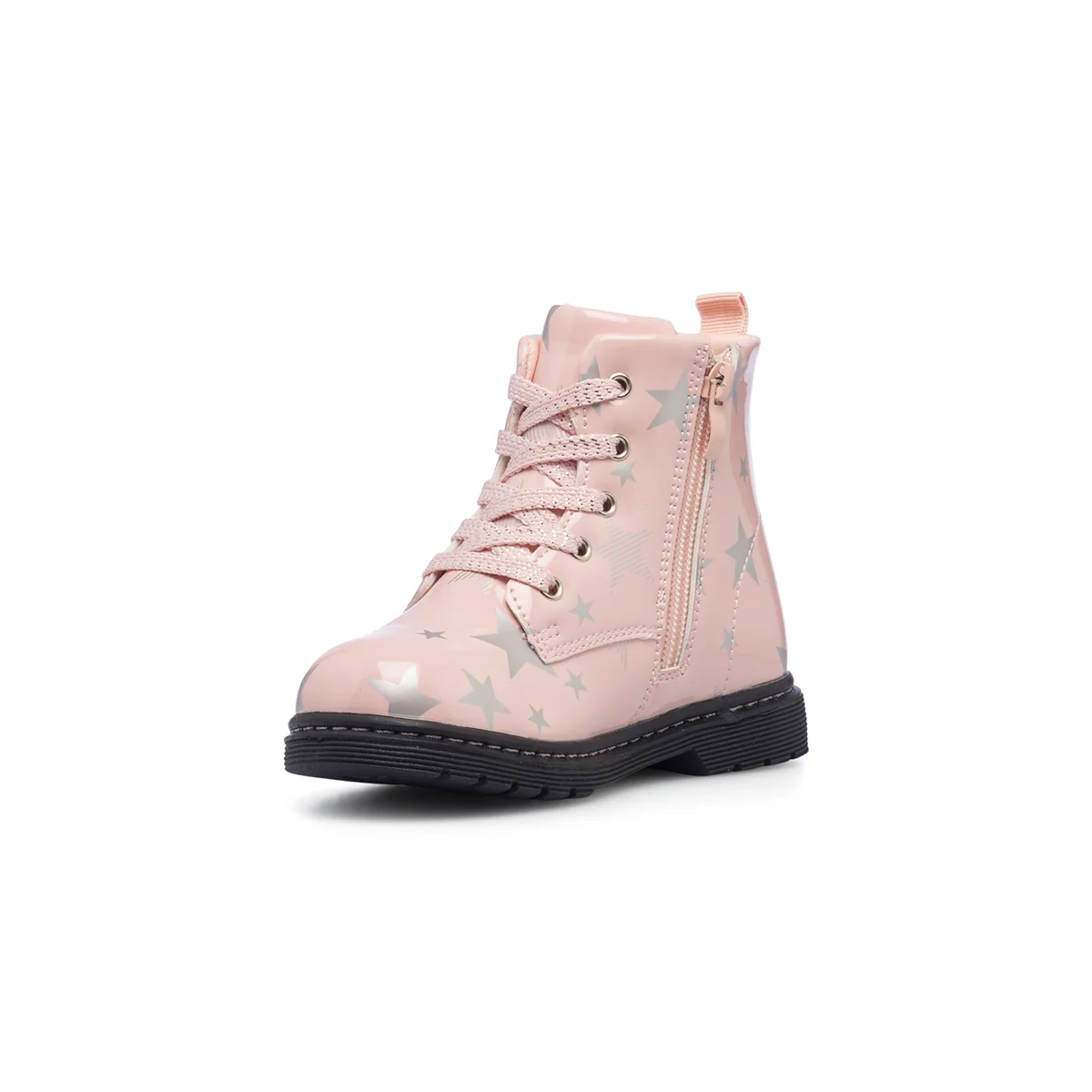 Anfibi rosa effetto vernice da bambina con stelline Le scarpe di Alice - Image 4