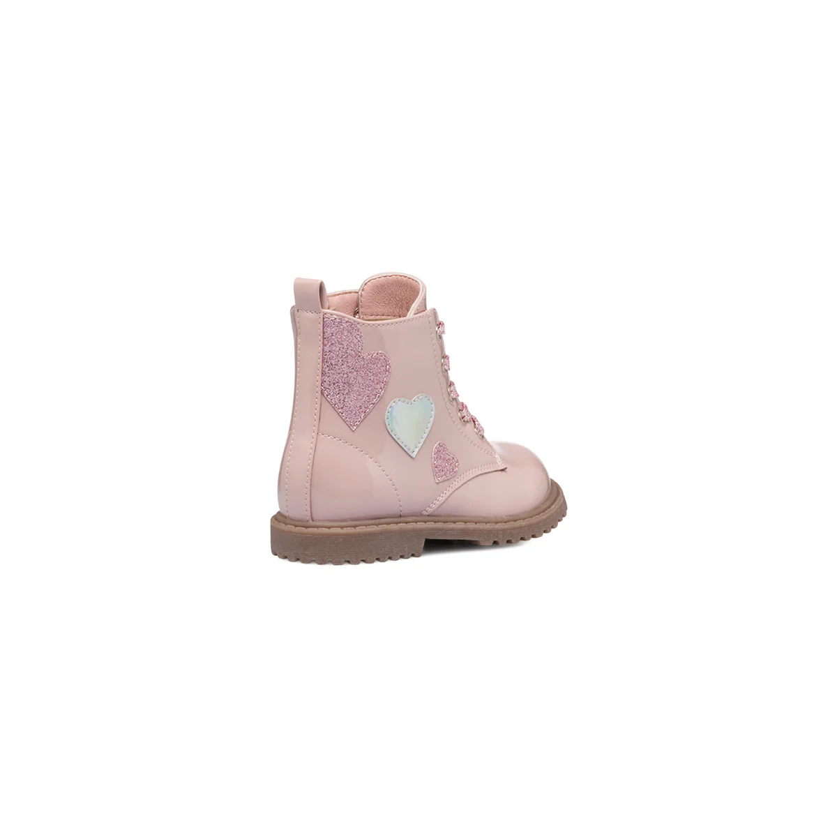 Anfibi rosa in vernice da bambina con cuoricini Le scarpe di Alice - Image 3