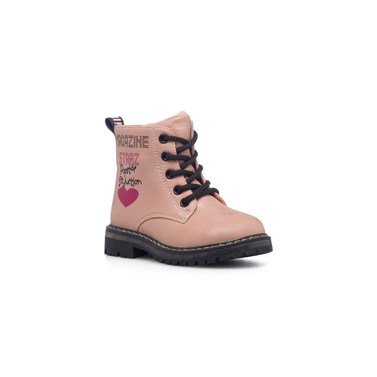 Anfibi rosa metallizzato da bambina con cuore fucsia Le scarpe di Alice - Image 2