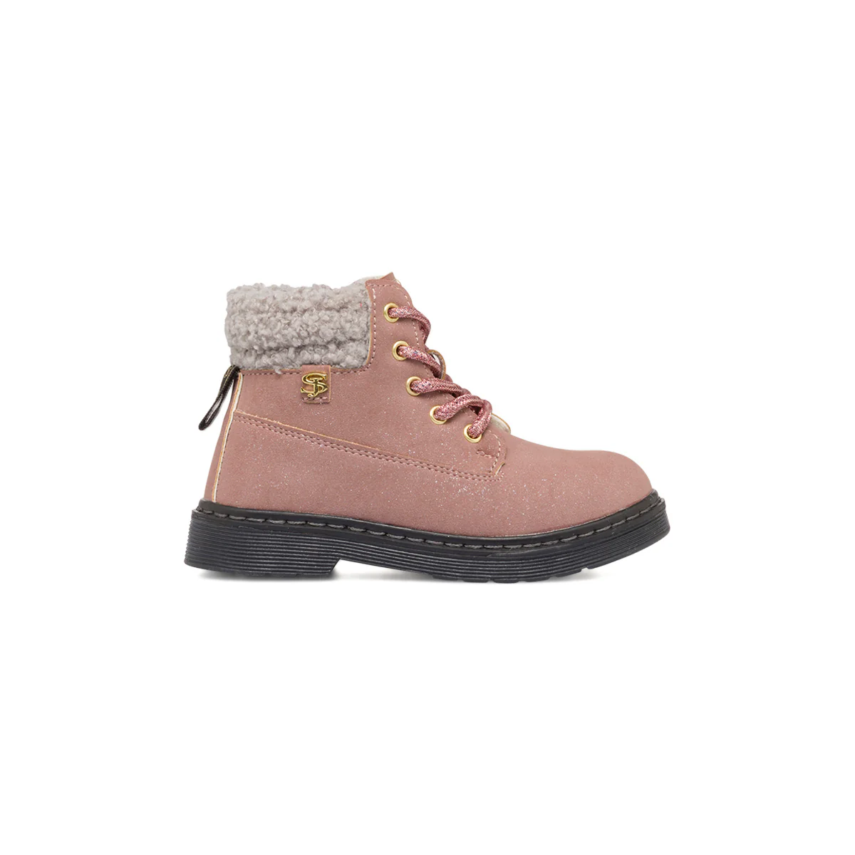 Anfibi rosa scuro da bambina con glitter e pelliccia sintetica Swish Jeans