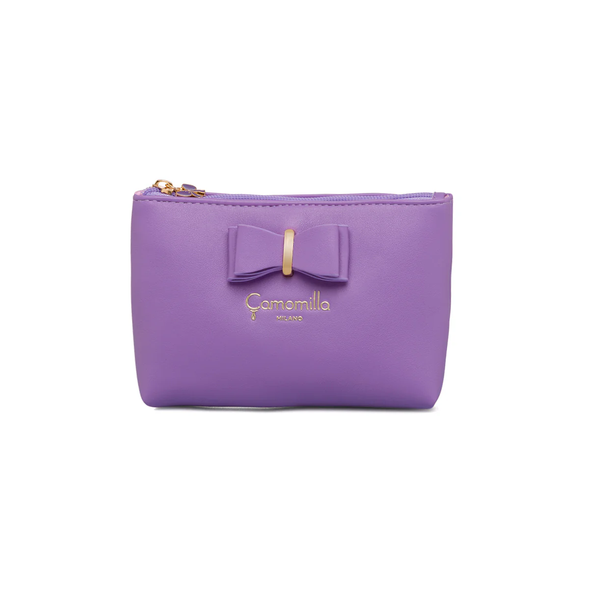 Astuccio a busta viola lilla da donna con fiocco Camomilla Milano