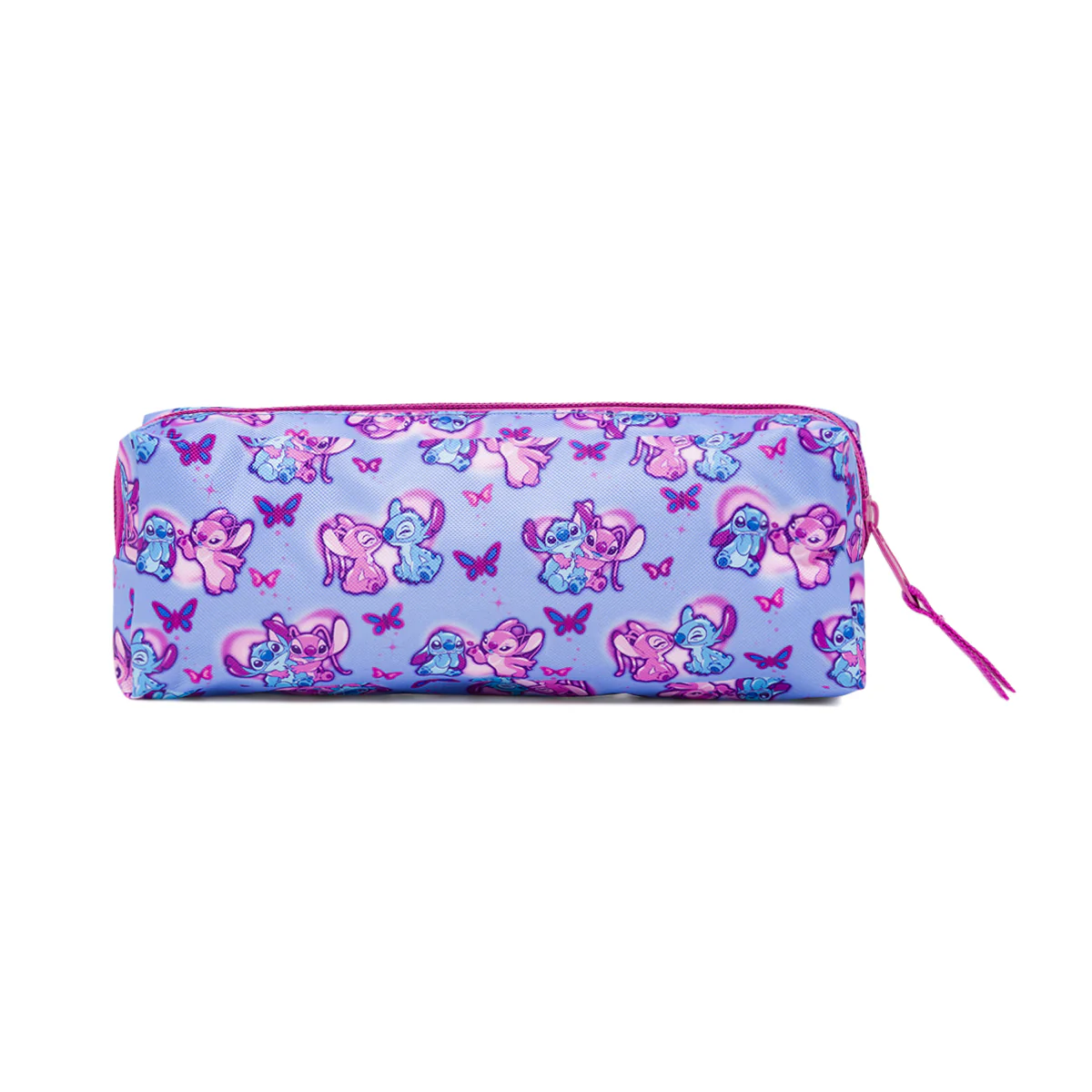 Astuccio Disney Stitch & Angel azzurro e rosa con cuori e farfalle - Image 3