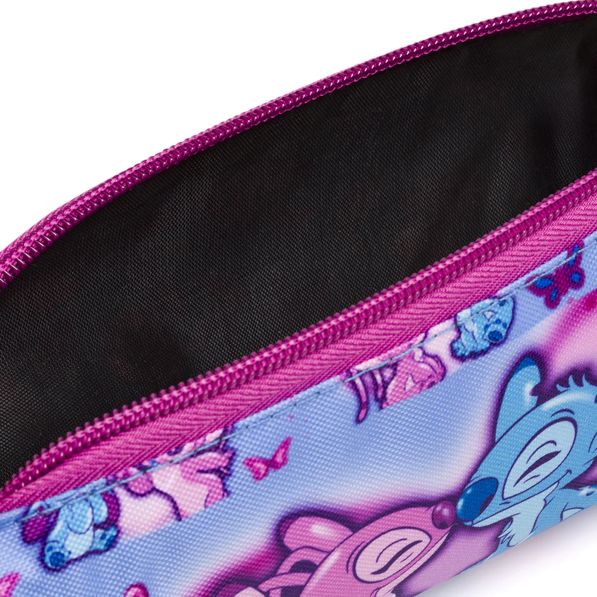 Astuccio Disney Stitch & Angel azzurro e rosa con cuori e farfalle - Image 4