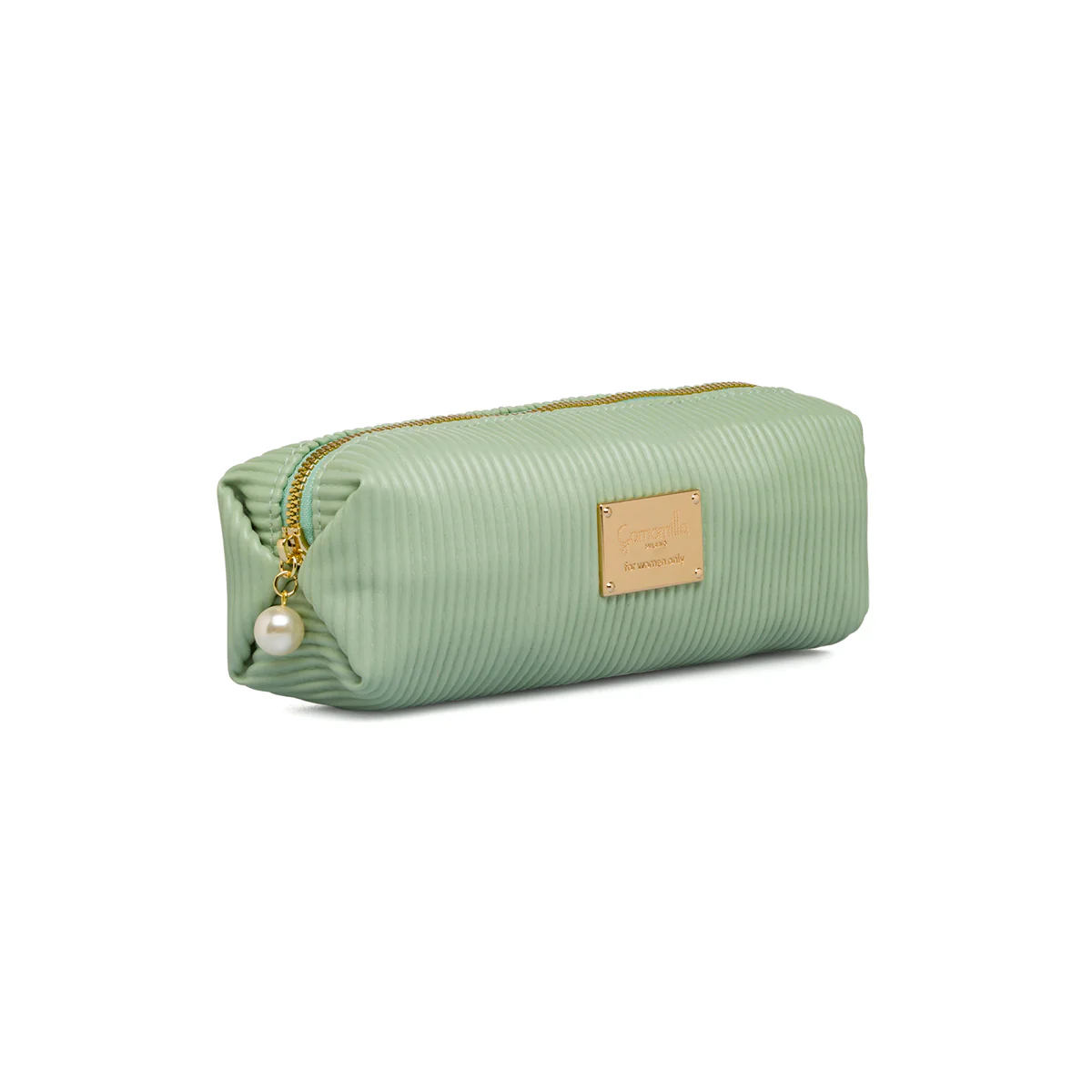 Astuccio effetto plisse verde menta da donna Camomilla Milano - Image 2