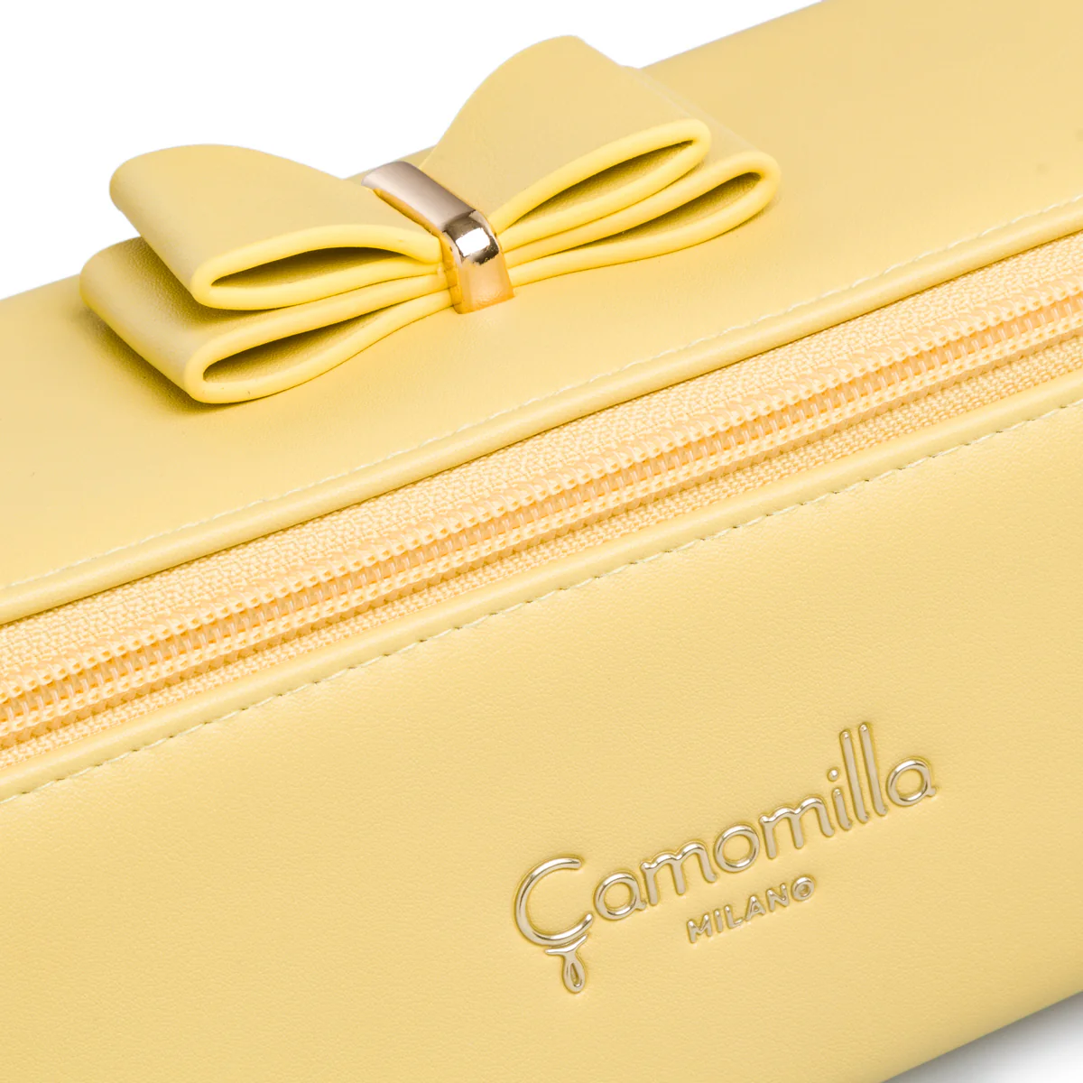 Astuccio giallo e viola da donna con fiocco Camomilla Milano - Image 3