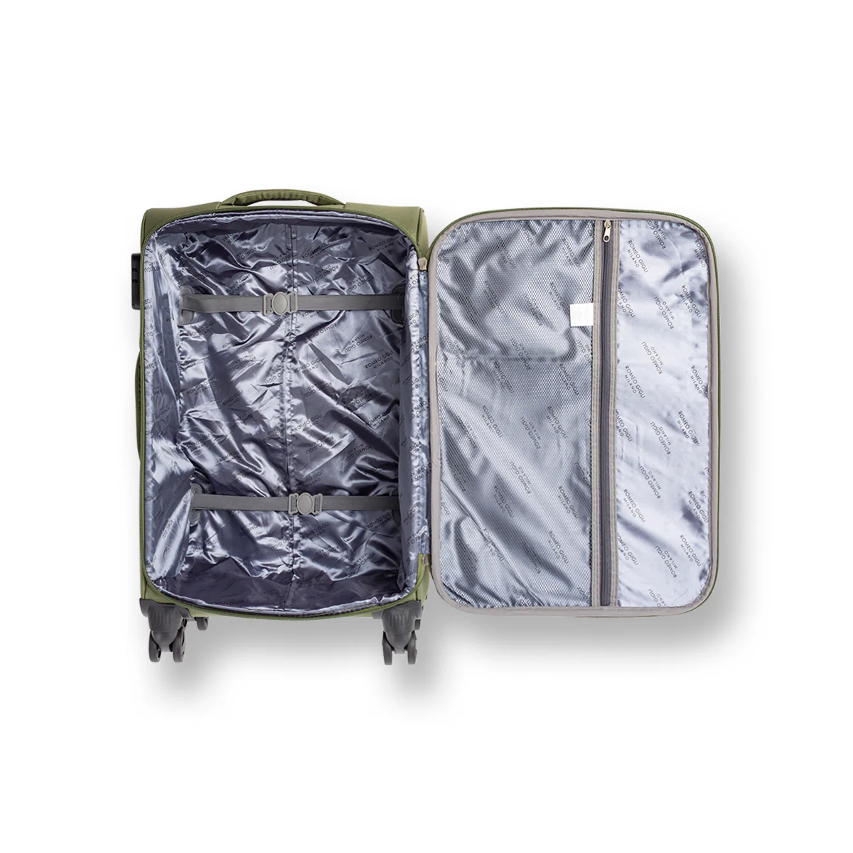 Bagaglio a mano verde militare Romeo Gigli Milano con 4 ruote spinner - Image 3