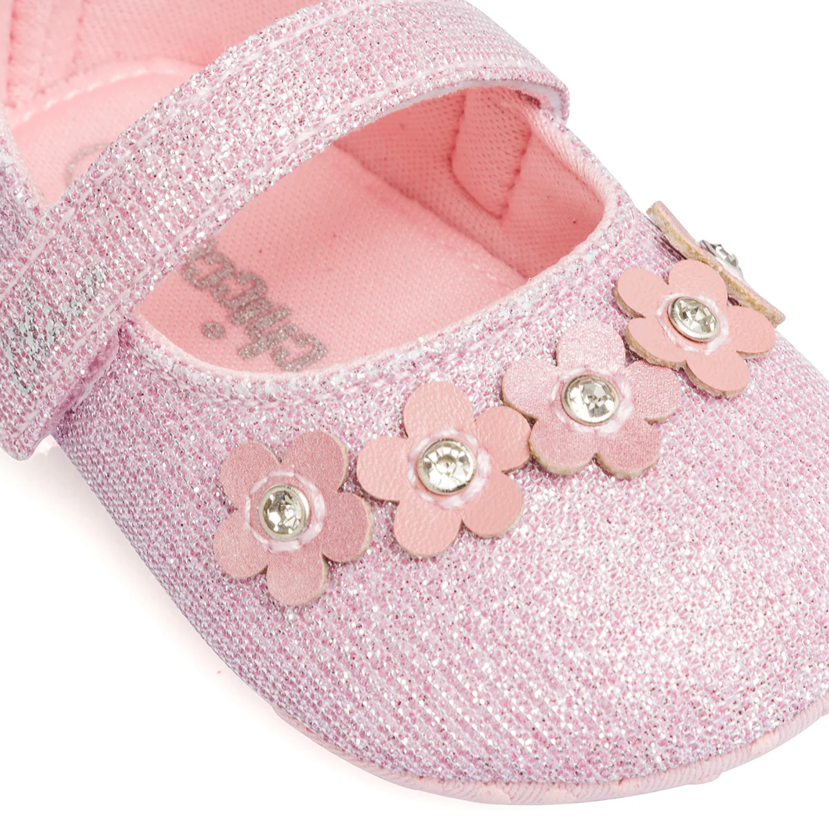 Ballerina primi passi bambina rosa con glitter e fiori Chicco - Image 2