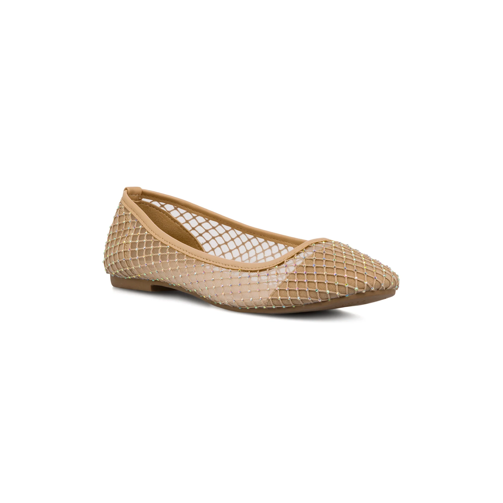 Ballerine beige da Donna con inserti in rete e cristalli Lora Ferres - Image 2