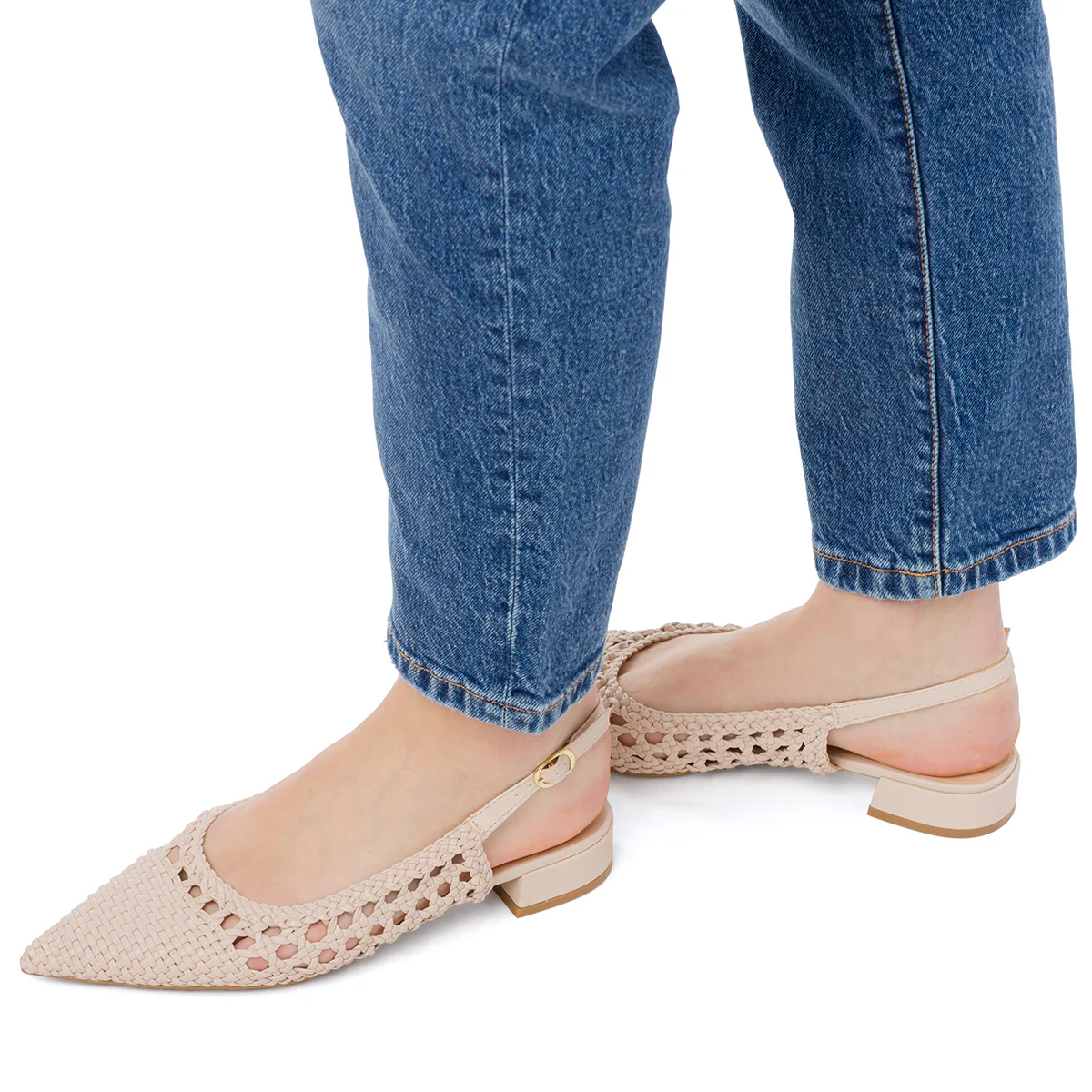 Ballerine beige da Donna effetto intrecciato Swish Jeans - Image 2