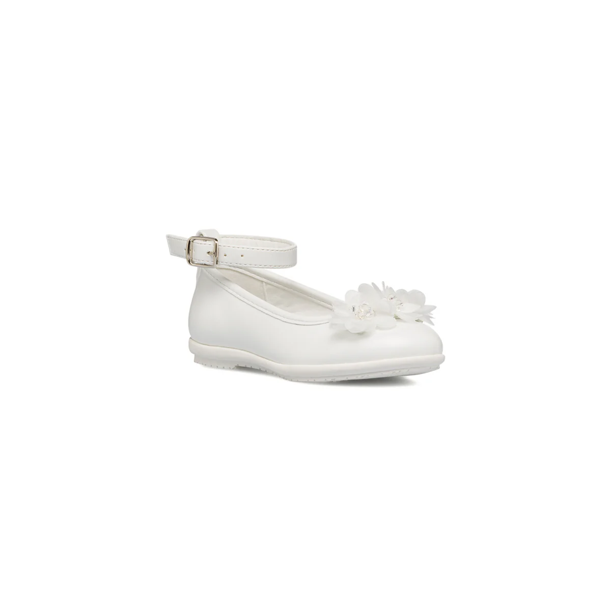 Ballerine bianche da bambina con fiorellini e strass Le scarpe di Alice - Image 2