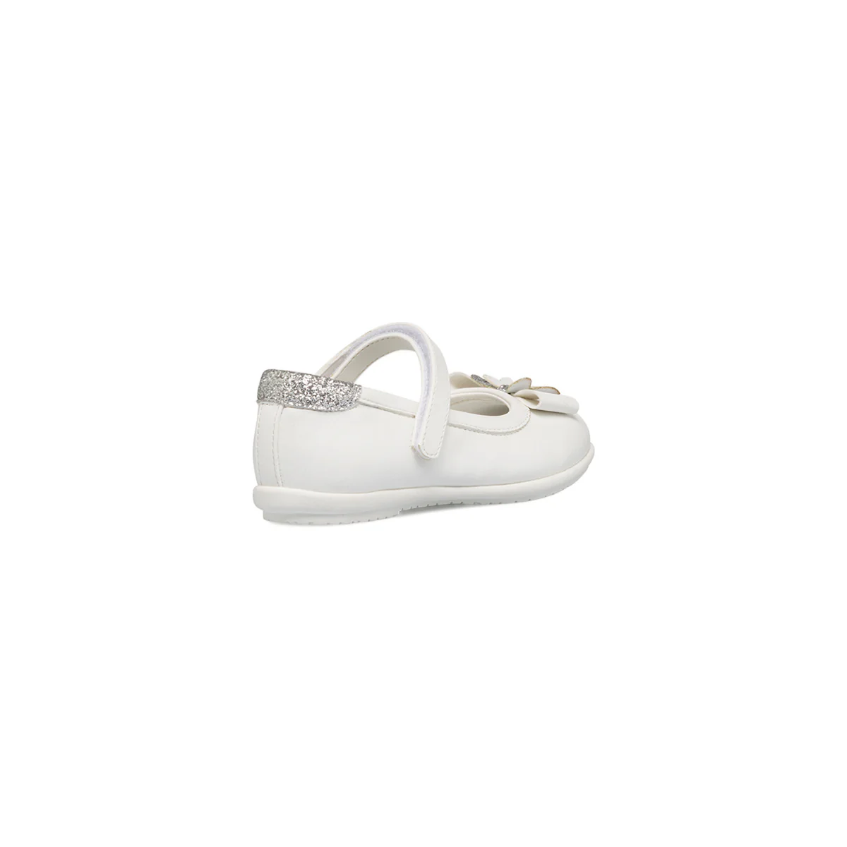 Ballerine bianche da bambina con glitter sul tallone Le scarpe di Alice - Image 3