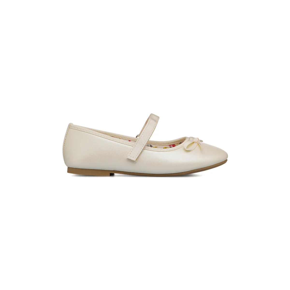 Ballerine bianche effetto iridescente da Ragazza con fiocco Dieci Baci