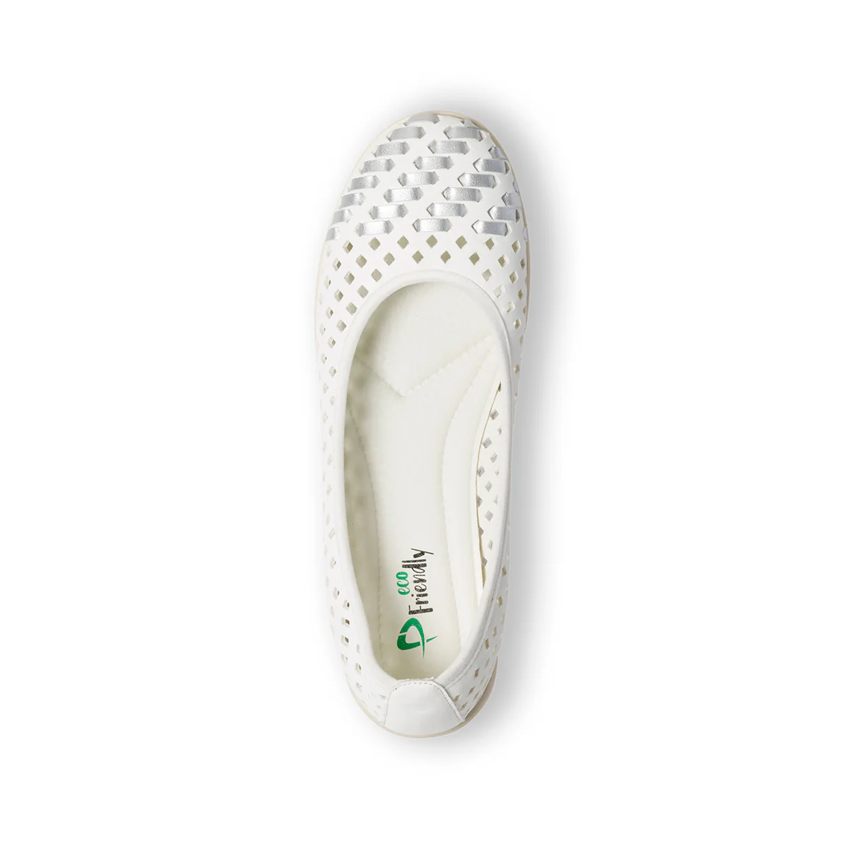 Ballerine bianche in similpelle traforata P Eco Friendly - Image 9