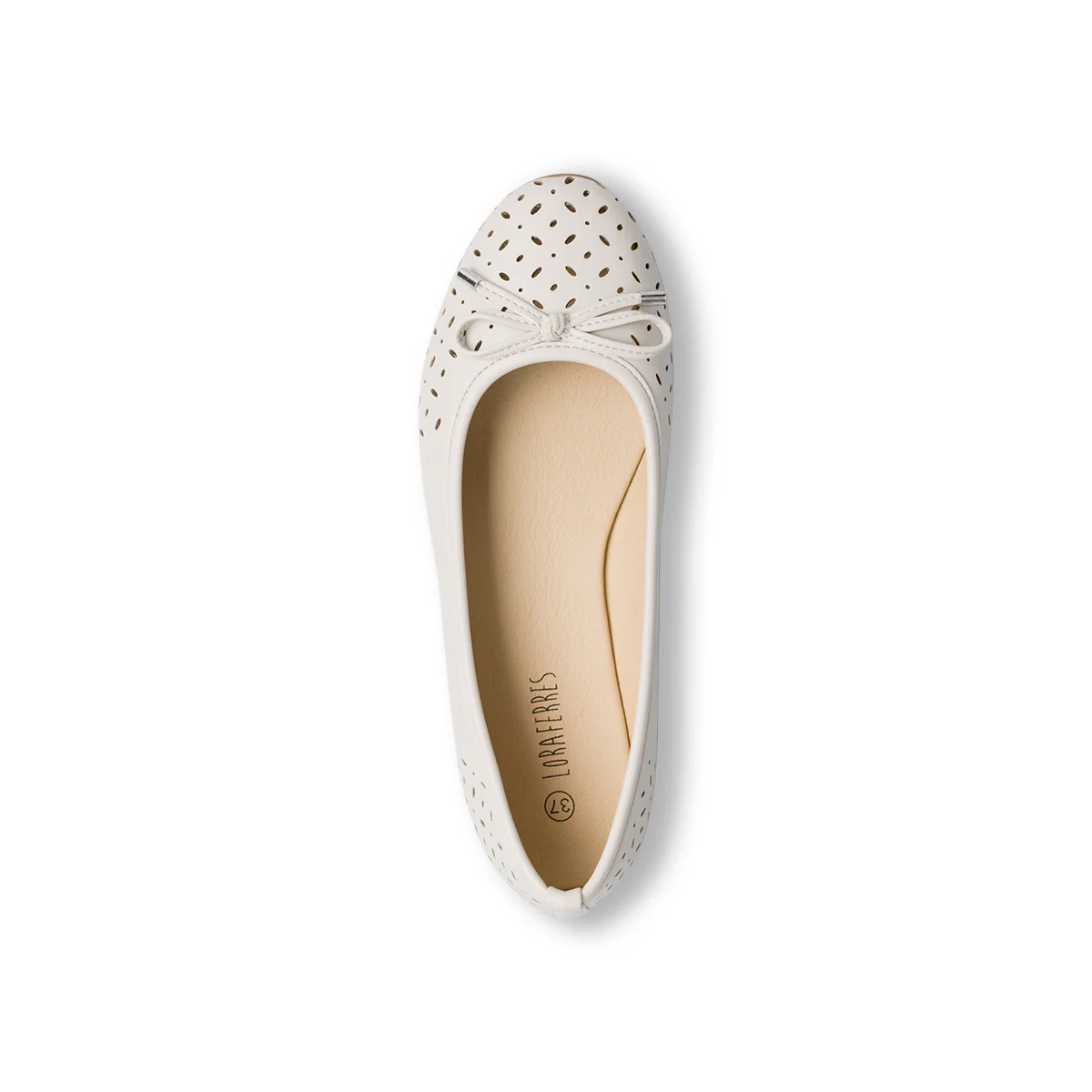 Ballerine bianche off-white da donna con dettagli traforati Lora Ferres - Image 4