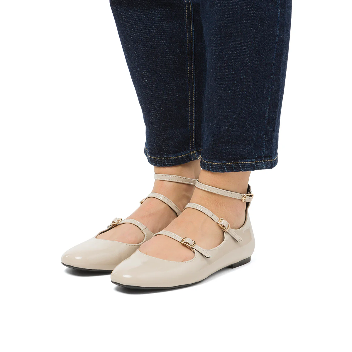 Ballerine Mary Jane bianco off-white effetto vernice da Donna Swish Jeans - Image 2